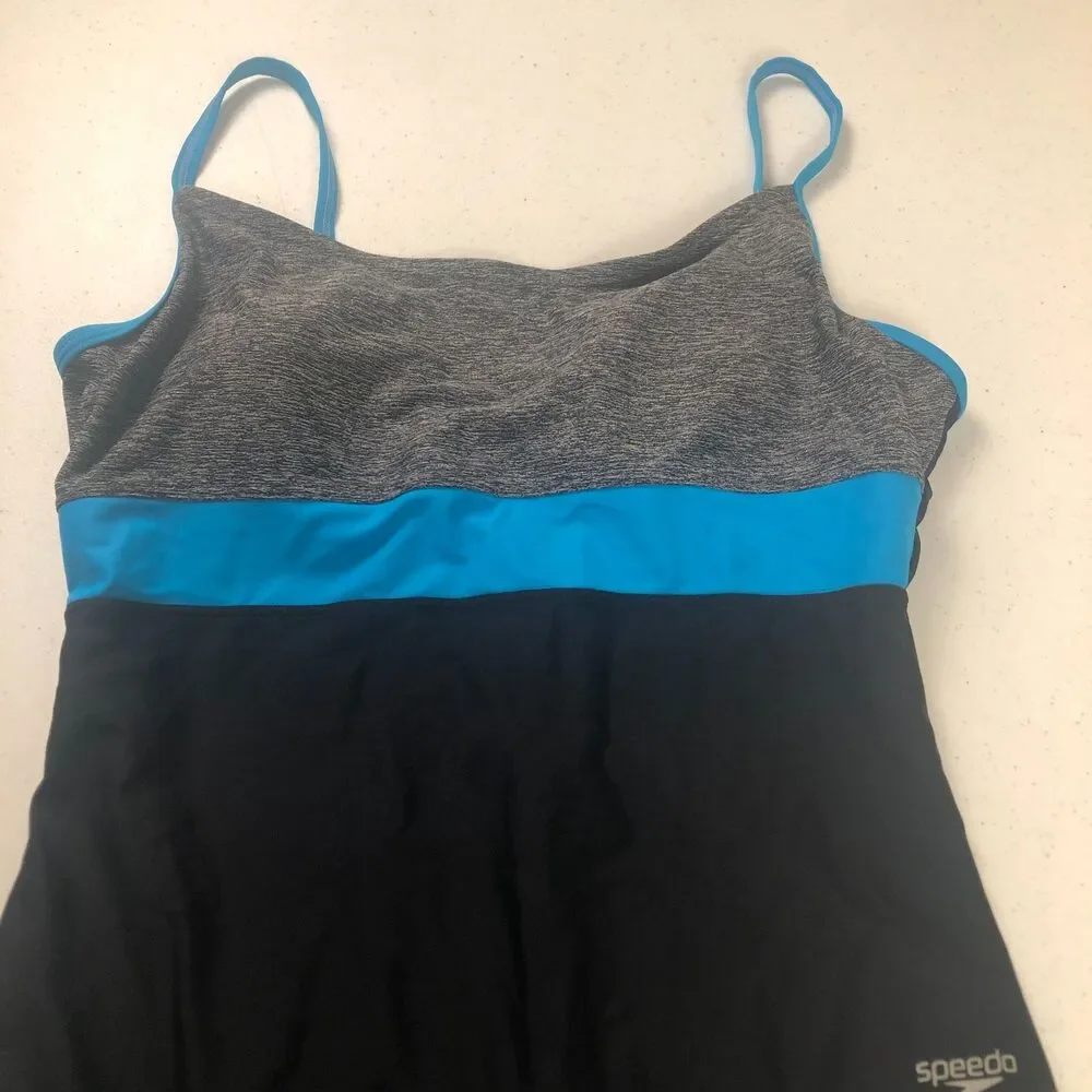 Speedo Swimsuit Women 14 Endurance Multi Colorblock One Piece Chlorine Resistant - Picture 3 of 8